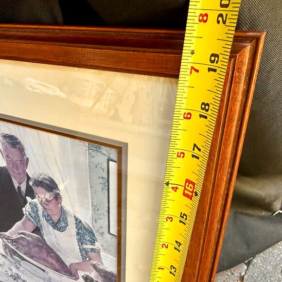 framed vintage Norman Rockwell "Freedom from Want" also known as "The Thanksgivi - Picture 4 of 7